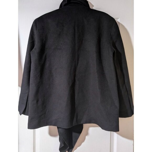 NEW Zara | Oversized Wool Scarf Blazer in Black - Picture 7 of 16